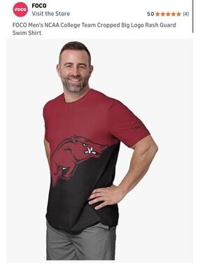 FOCO Men's Arkansa Razorbacks Big Logo Shirt